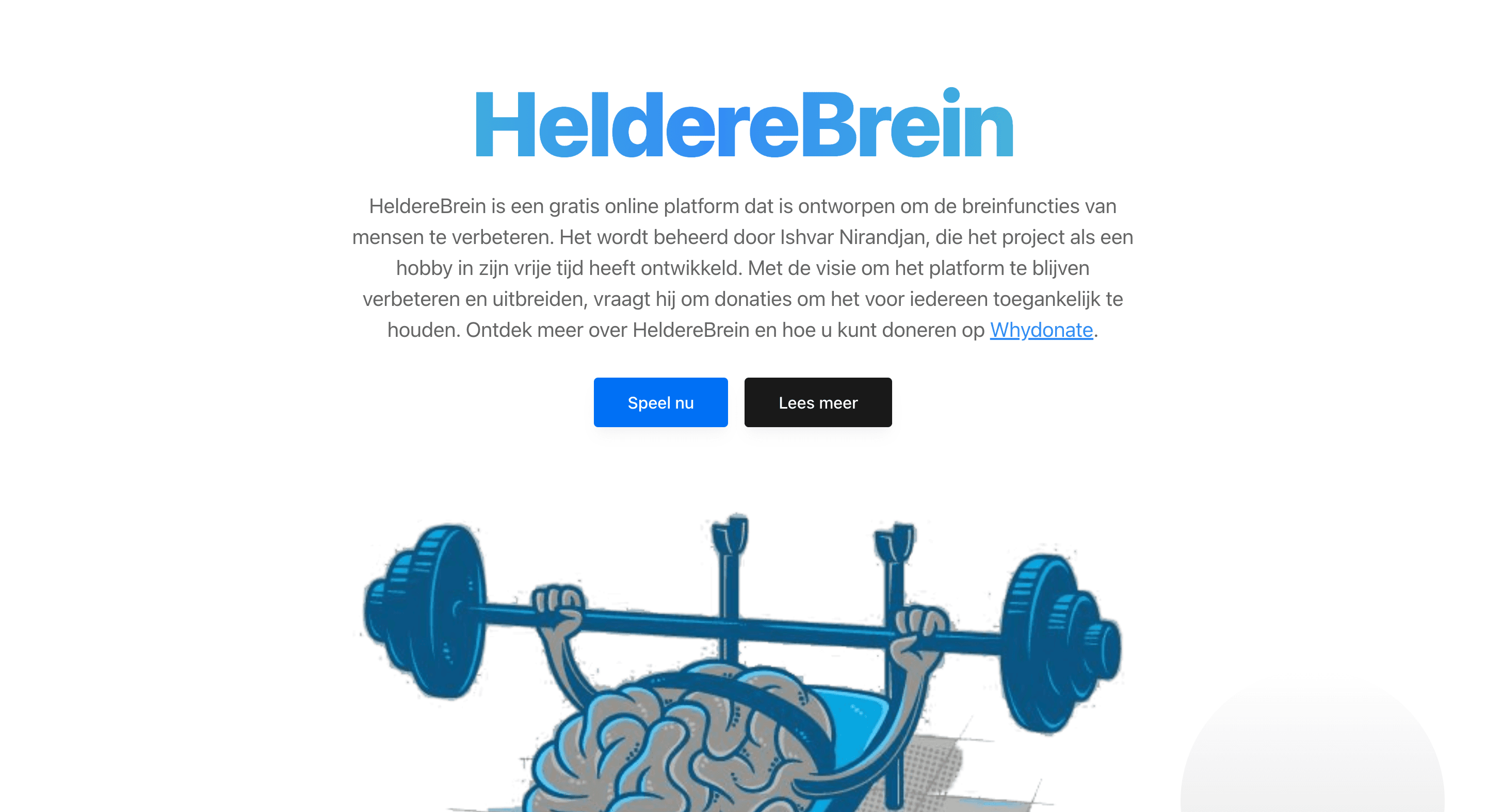 Website waar ik trots op ben, HeldereBrein homepage foto